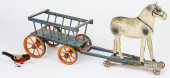 COMPOSITION HORSE PULL TOY WIT