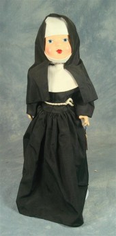 Composition Nun Doll, marked P