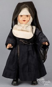 COMPOSITION NUN DOLL, UNMARKED