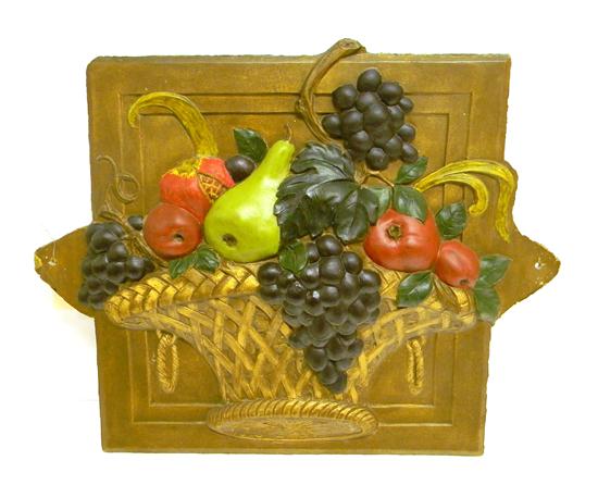 Composition painted wall plaque 