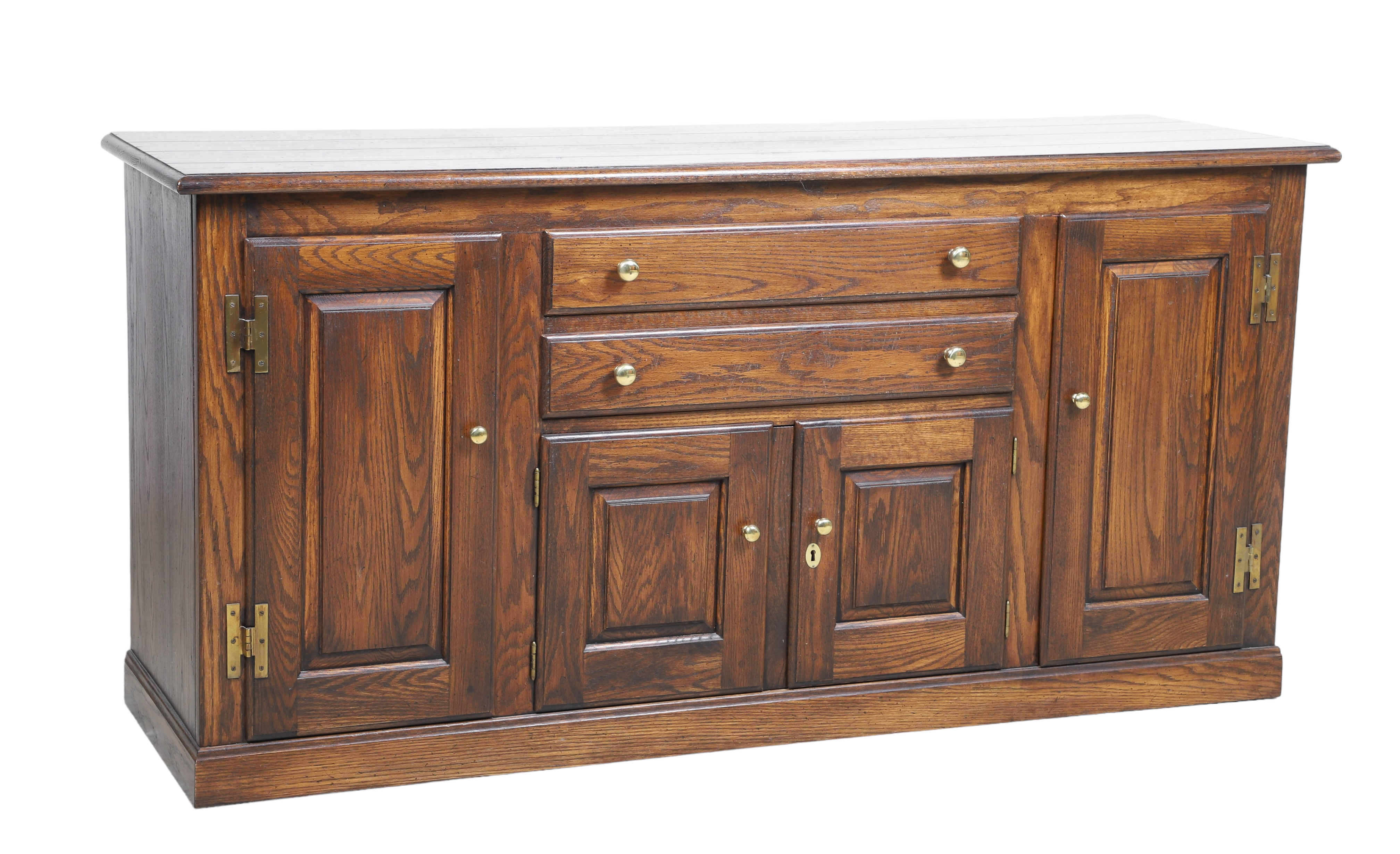 Conant ball oak sideboard, two