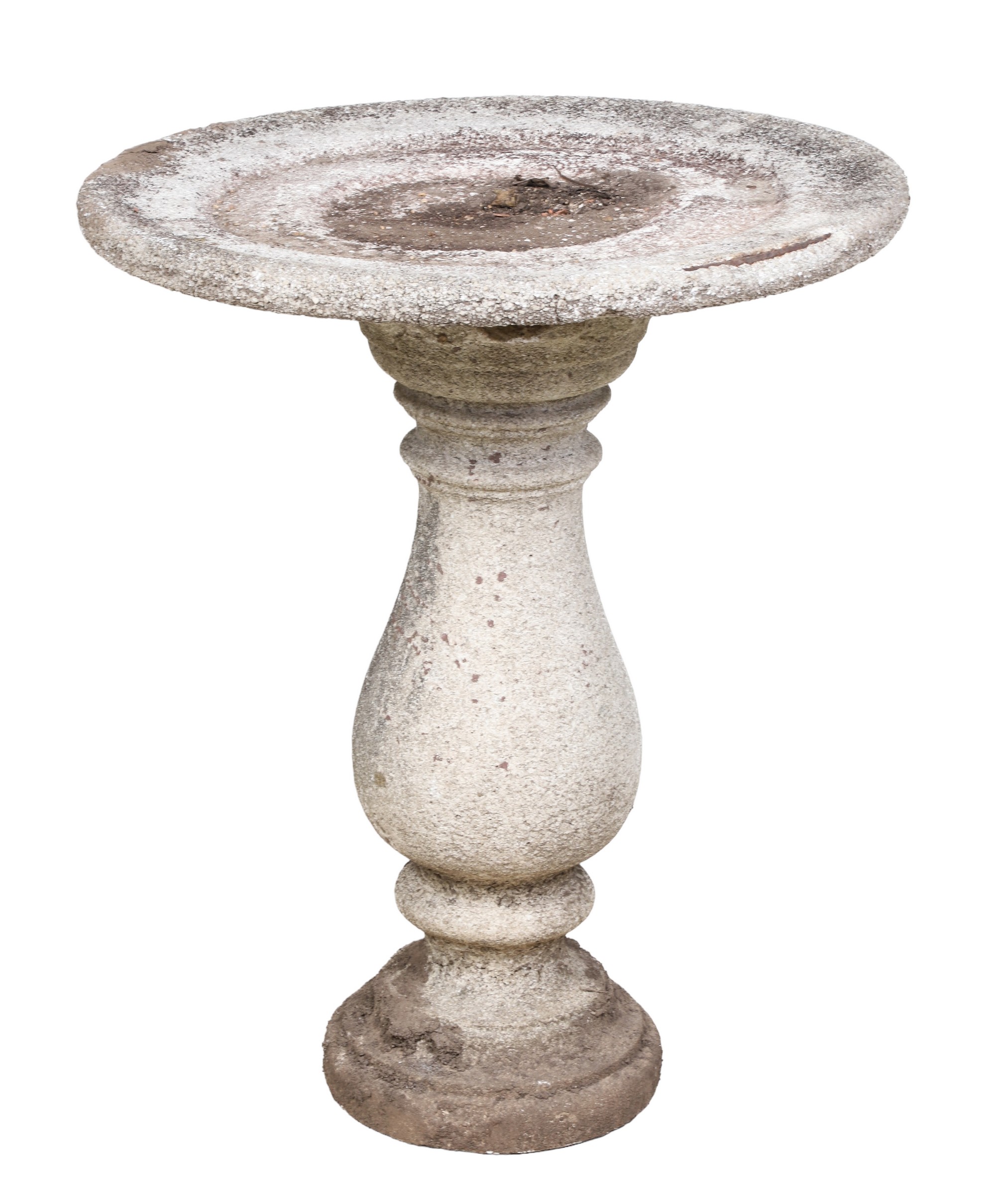 Concrete 2-pc birdbath, shaped