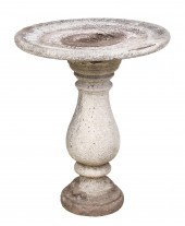 Concrete 2-pc birdbath, shaped