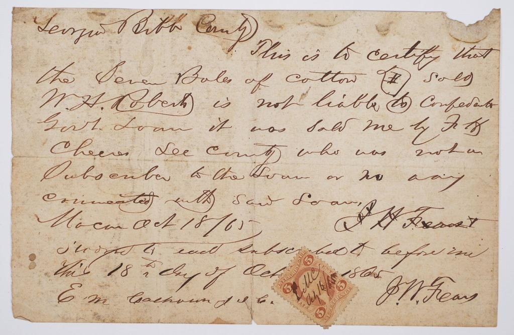 CONFEDERATE DOCUMENT, GEORGIA