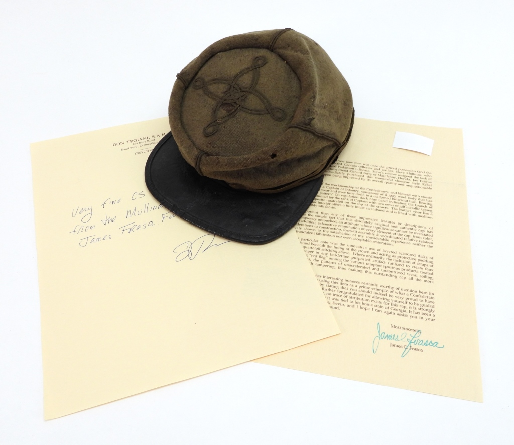 CONFEDERATE OFFICERS KEPI PICKED UP