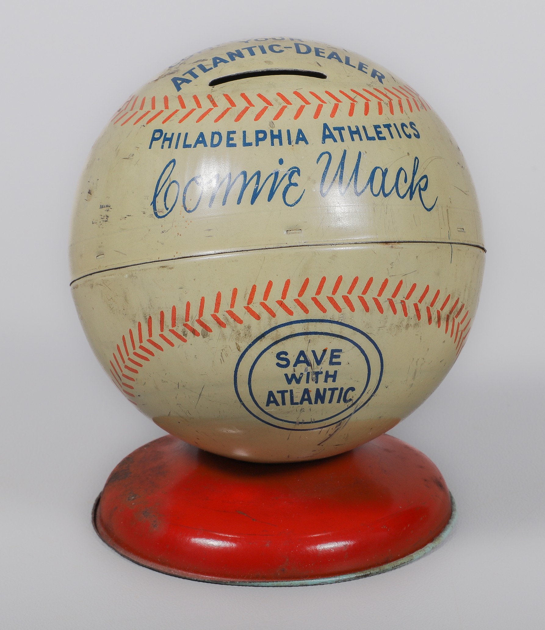 Connie Mack 1940's tin bank,
