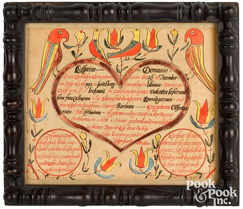 CONRAD TREVITS WATERCOLOR FRAKTUR