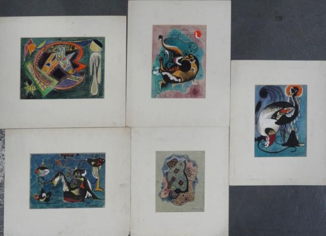 CONSTANTINE George. 5 Gouaches on
