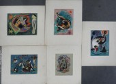 CONSTANTINE George. 5 Gouaches