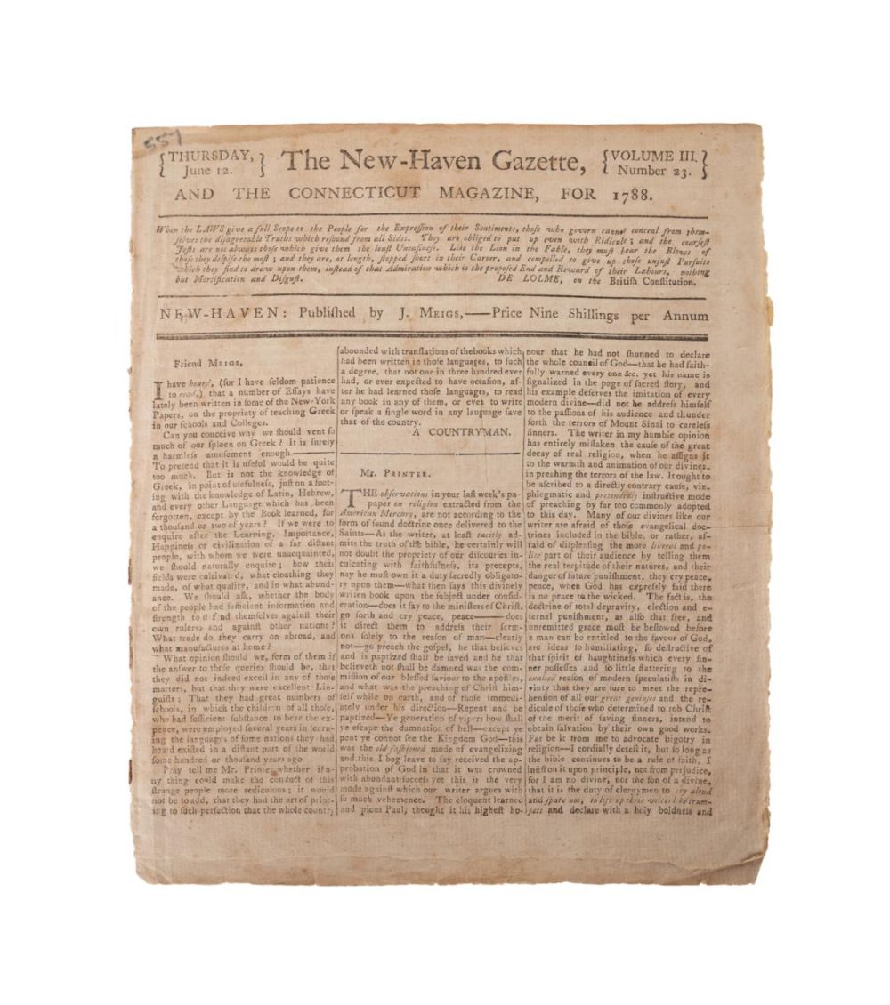 CONSTITUITION, NEWSPAPER ACCT OF