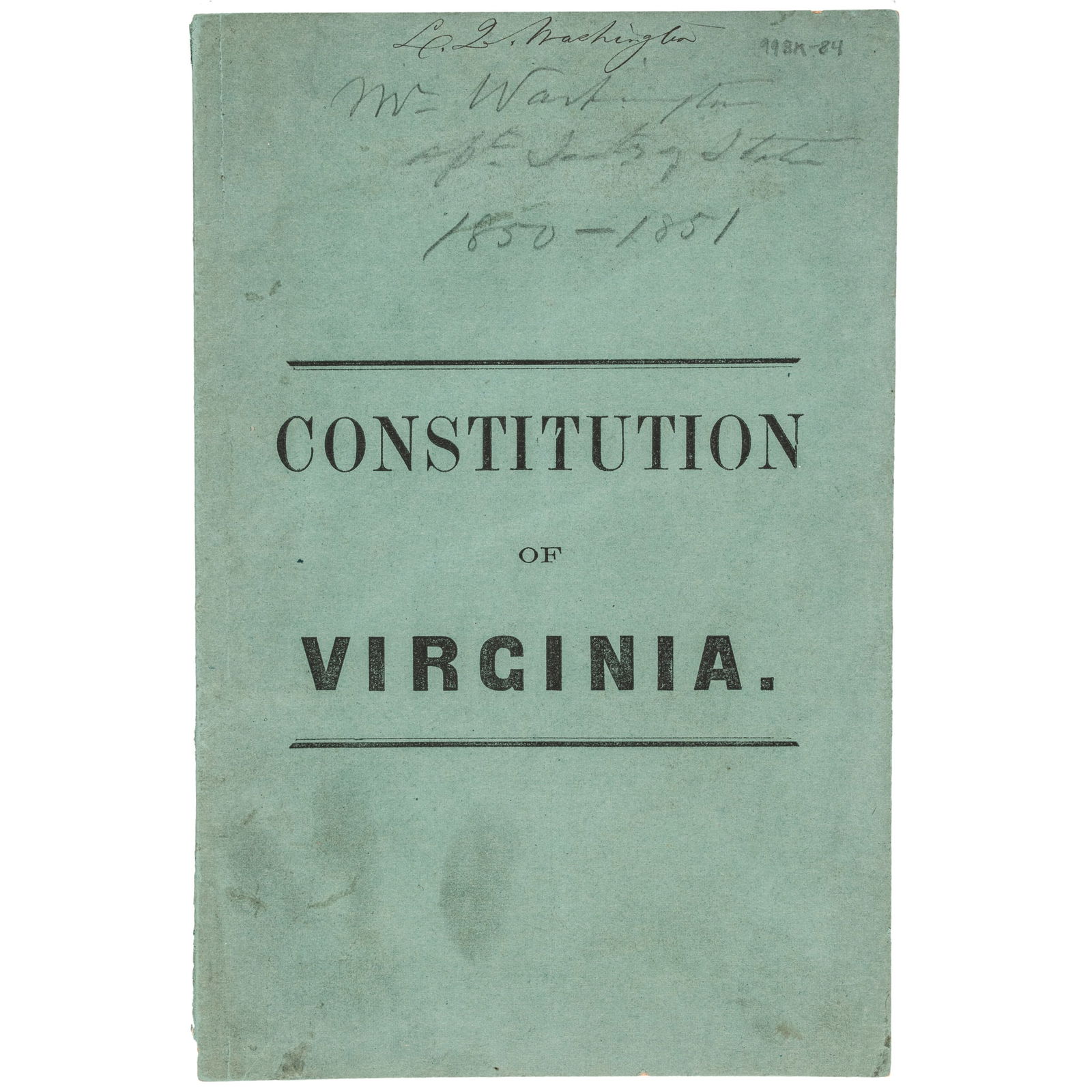 CONSTITUTION OF VIRGINIA. SIGNED BY
