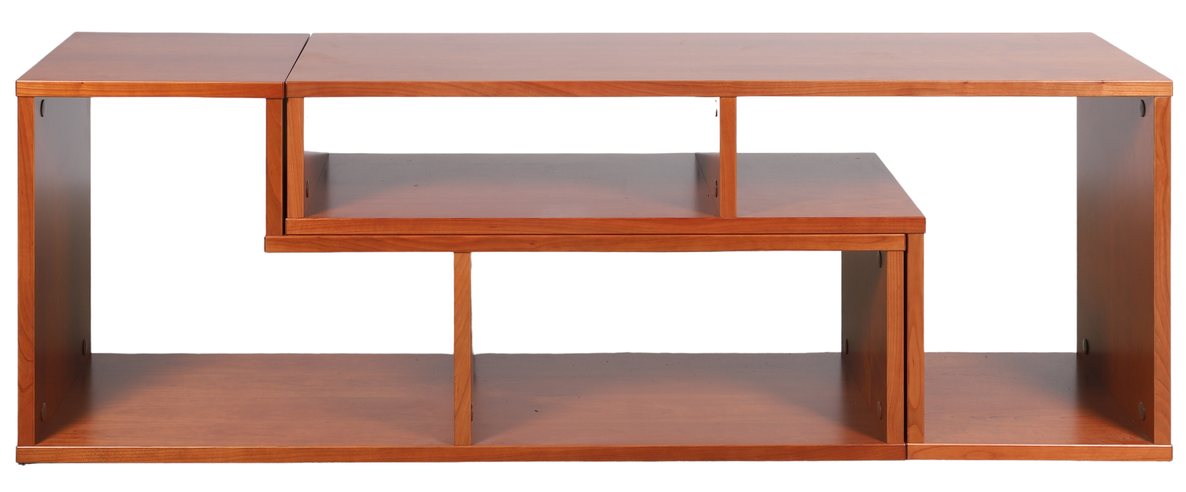 Contemporary 2-pc walnut low open
