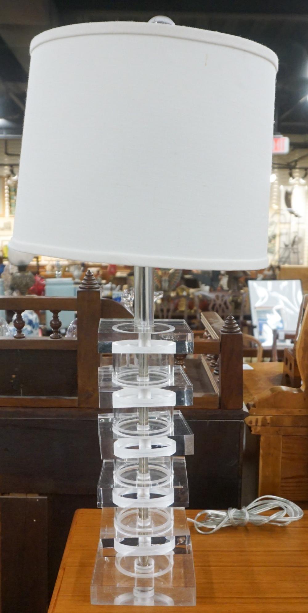 CONTEMPORARY ACRYLIC TABLE LAMP, H:
