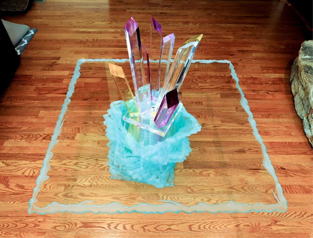 CONTEMPORARY ART GLASS COFFEE TABLE