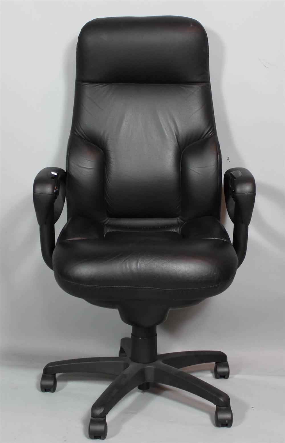 CONTEMPORARY BLACK LEATHER DESK