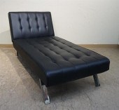 CONTEMPORARY BLACK VINYL CHAIS