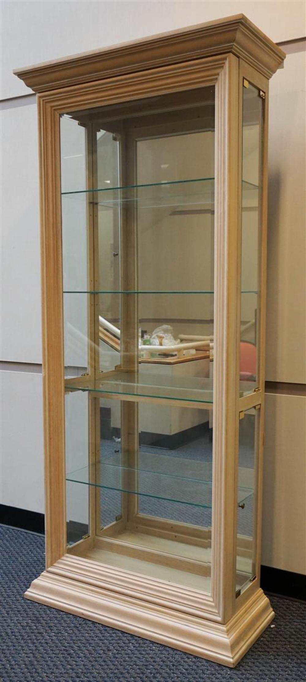 CONTEMPORARY BLEACHED OAK VITRINE