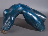 CONTEMPORARY BLUE PAINTED BRON