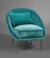CONTEMPORARY BLUE VELOUR UPHOL