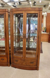 CONTEMPORARY BOW-FRONT CURIO C