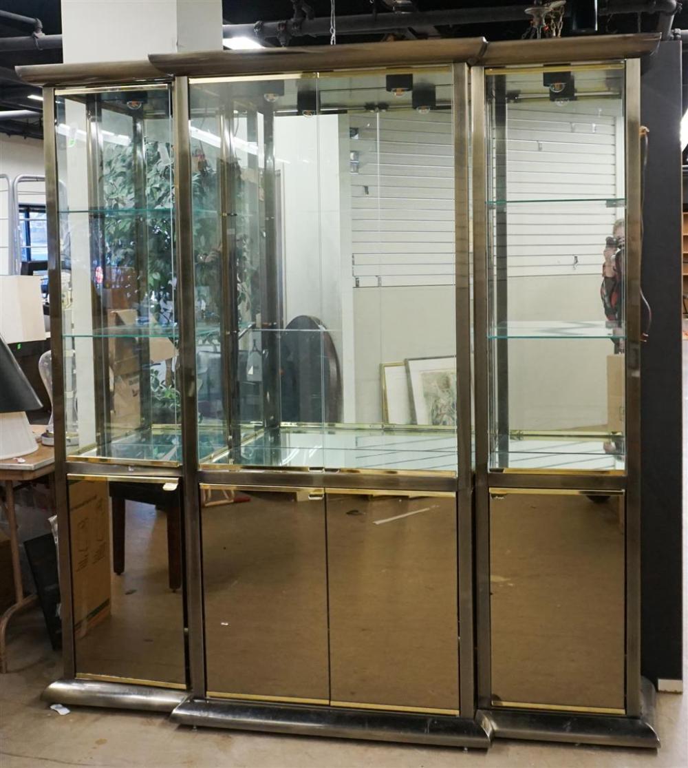 CONTEMPORARY BRASS AND GLASS