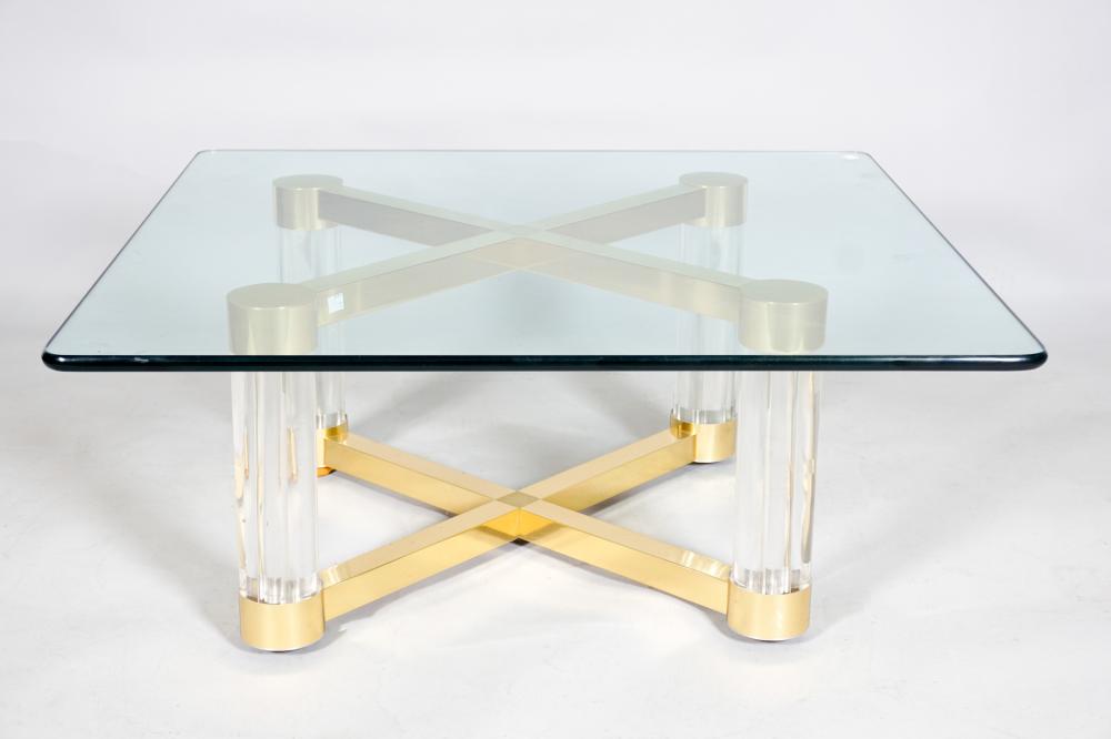 CONTEMPORARY BRASS AND LUCITE