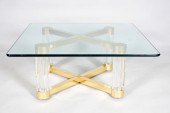 CONTEMPORARY BRASS AND LUCITE