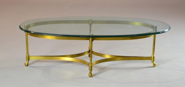 Contemporary Brass and Oval Glass