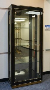CONTEMPORARY BRASS INLAID EBON
