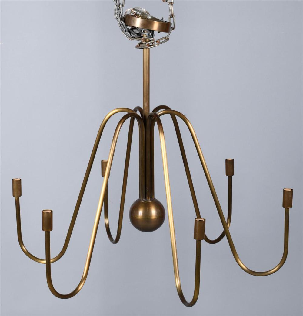 CONTEMPORARY BRASS SIX-LIGHT
