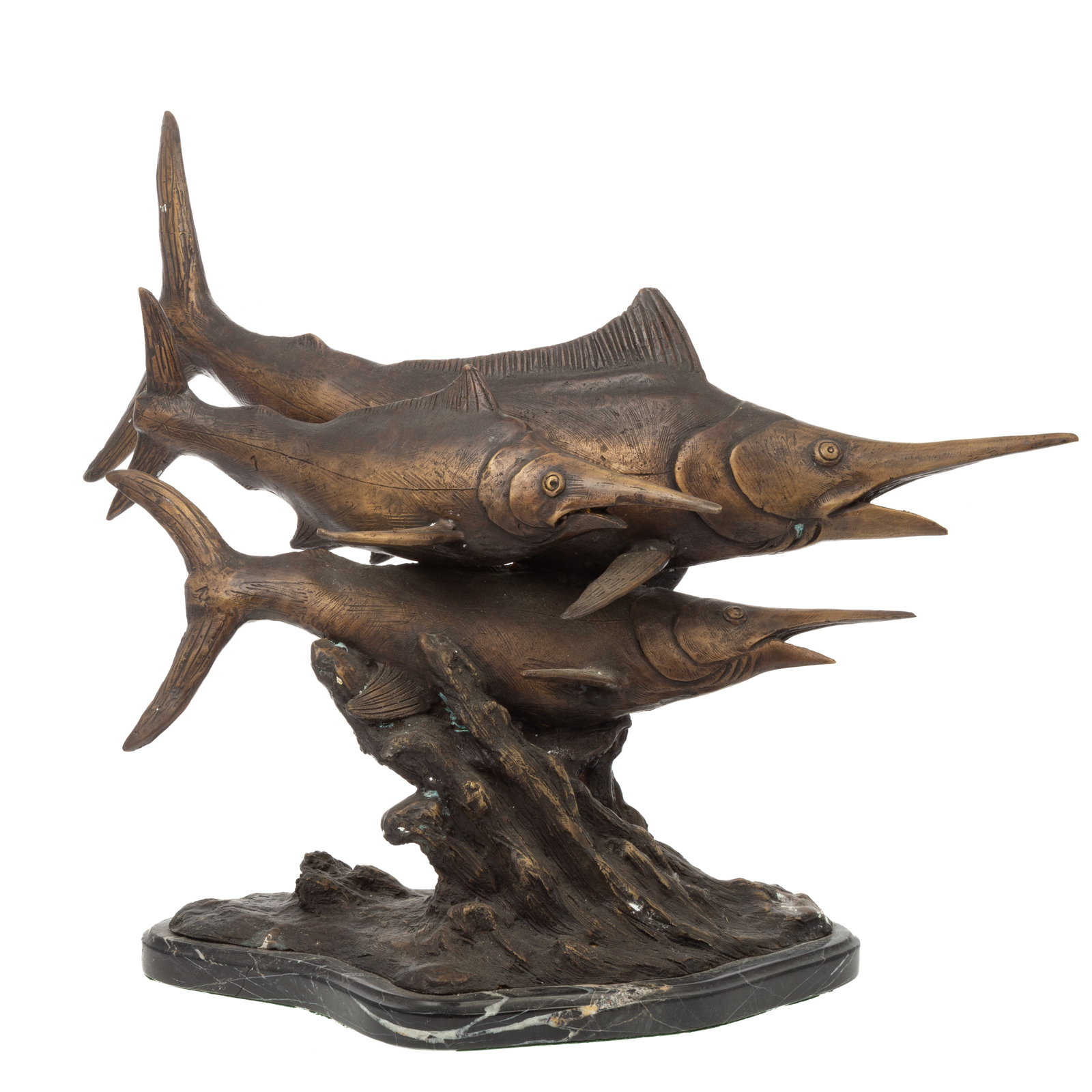 CONTEMPORARY BRONZE SWORDFISH GROUP