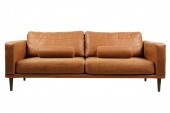 CONTEMPORARY BROWN LEATHER SOF