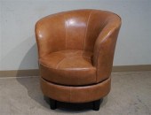 CONTEMPORARY BROWN VINYL SWIVE