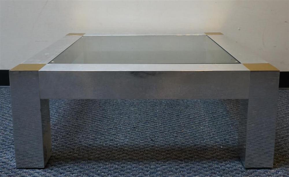 CONTEMPORARY BRUSHED ALUMINUM GLASS