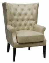 CONTEMPORARY BUTTON-TUFTED LEA