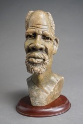 CONTEMPORARY CARVED STONE BUST