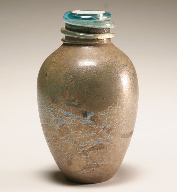 Contemporary cased tan glass vase