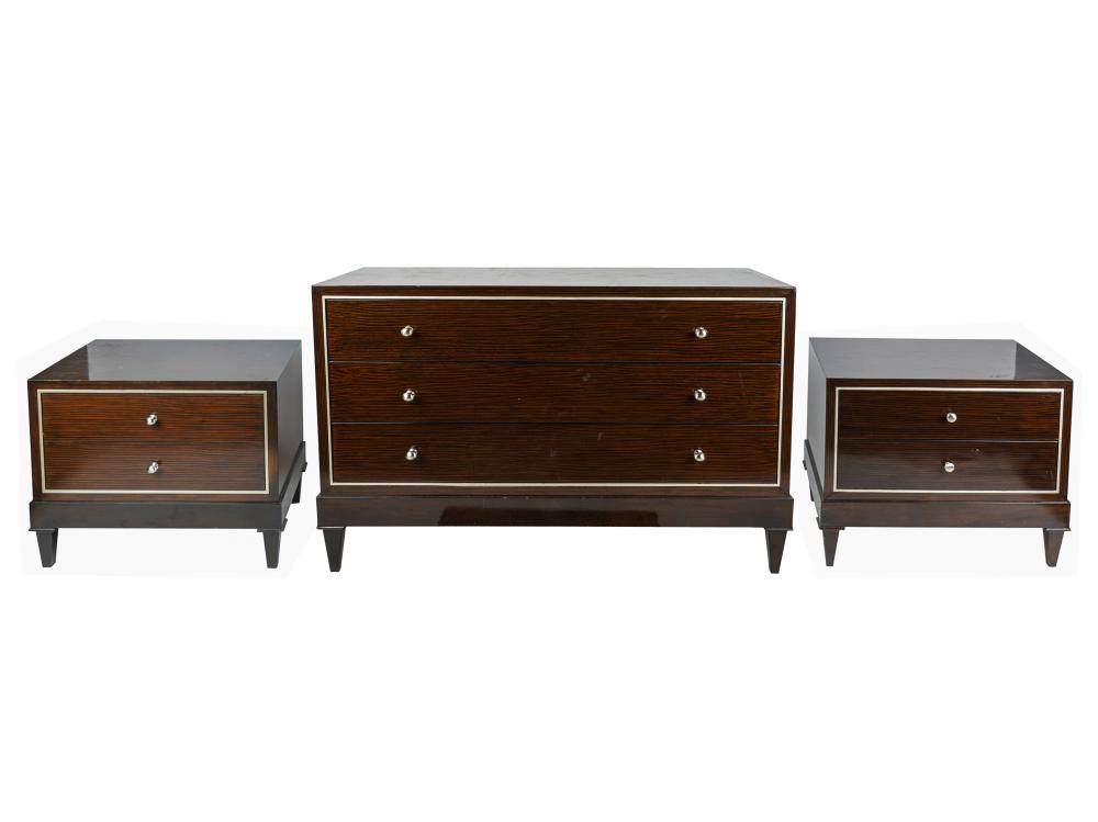 CONTEMPORARY CHEST & PAIR OF
