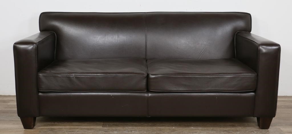 CONTEMPORARY DARK BROWN LEATHER