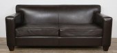 CONTEMPORARY DARK BROWN LEATHE