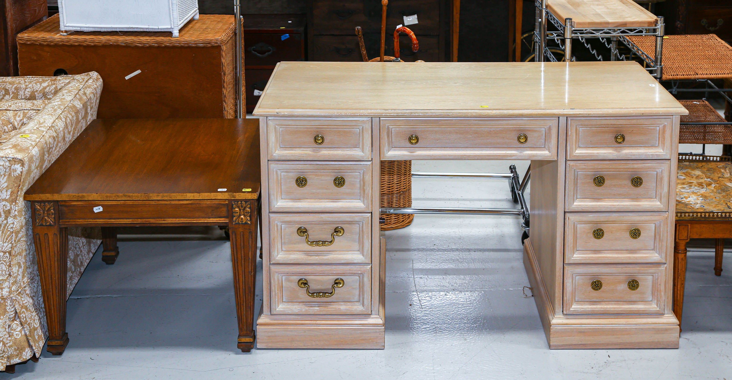 CONTEMPORARY DESK & A MAHOGANY