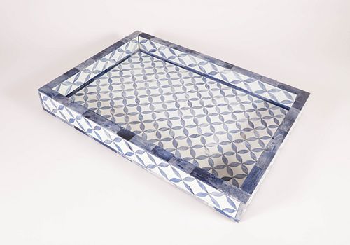 CONTEMPORARY DYED BLUE AND WHITE