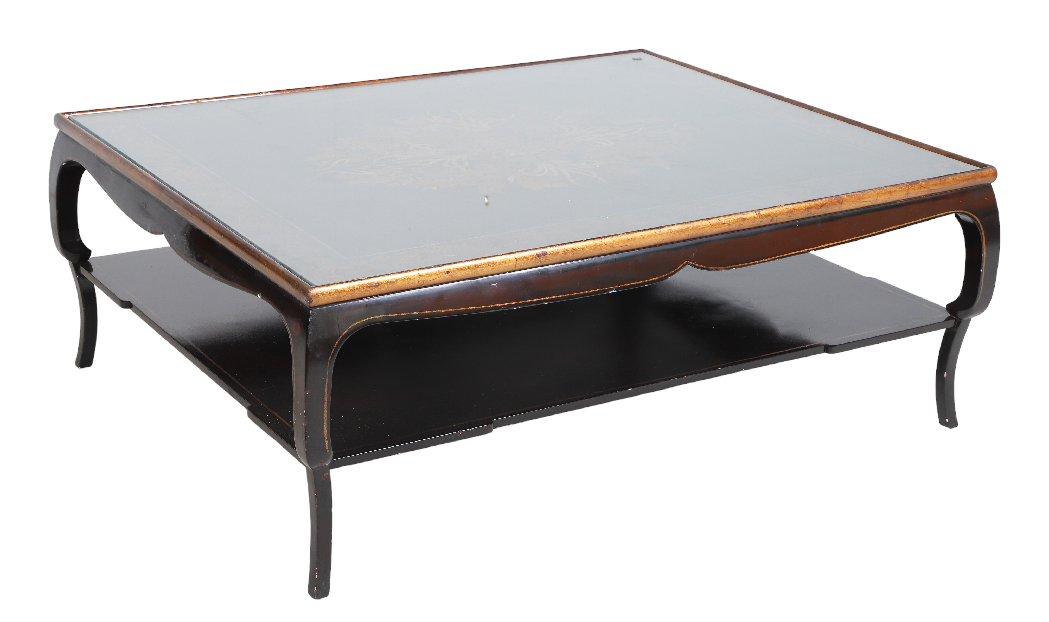 Contemporary ebonized and gilt