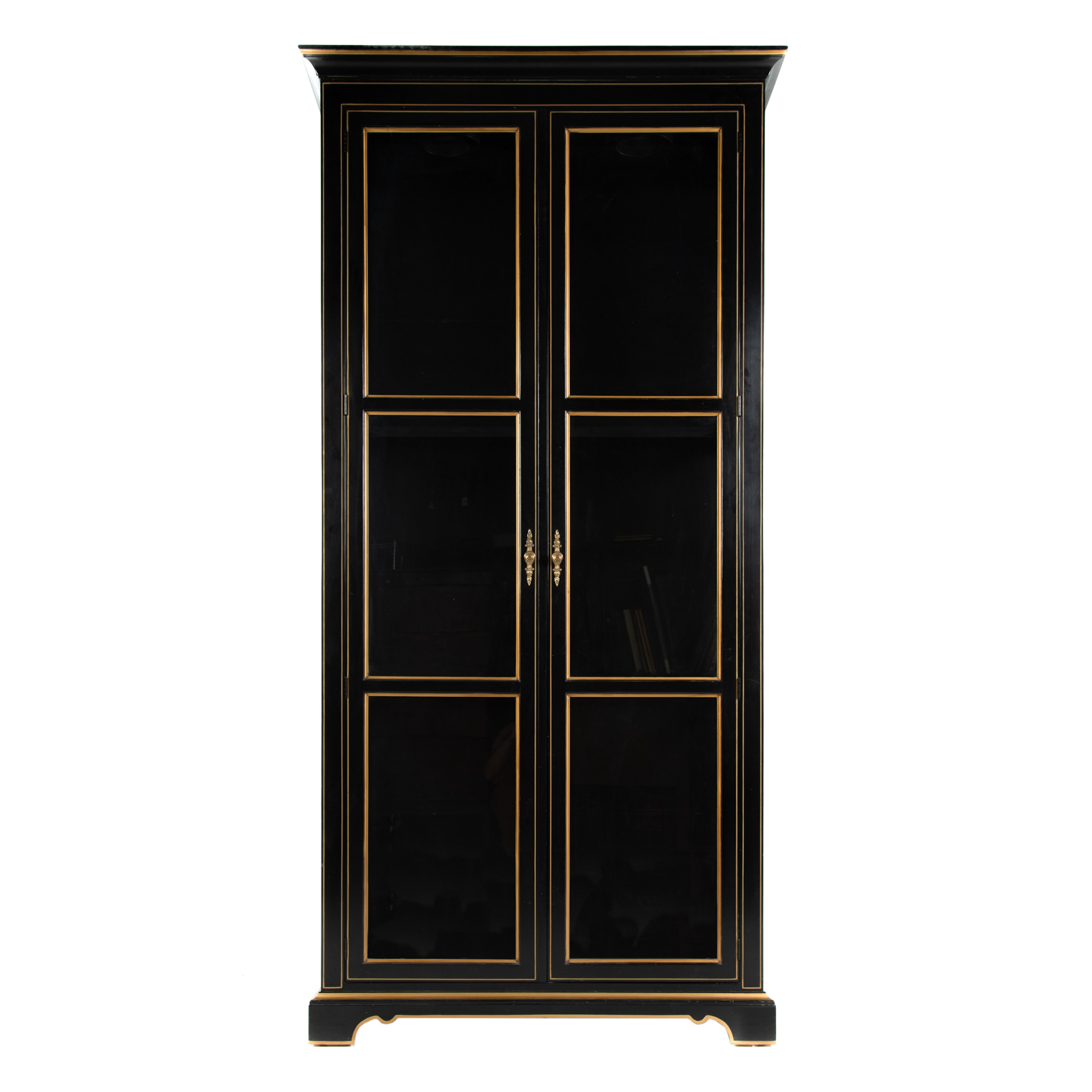 CONTEMPORARY EBONIZED CURIO CABINET
