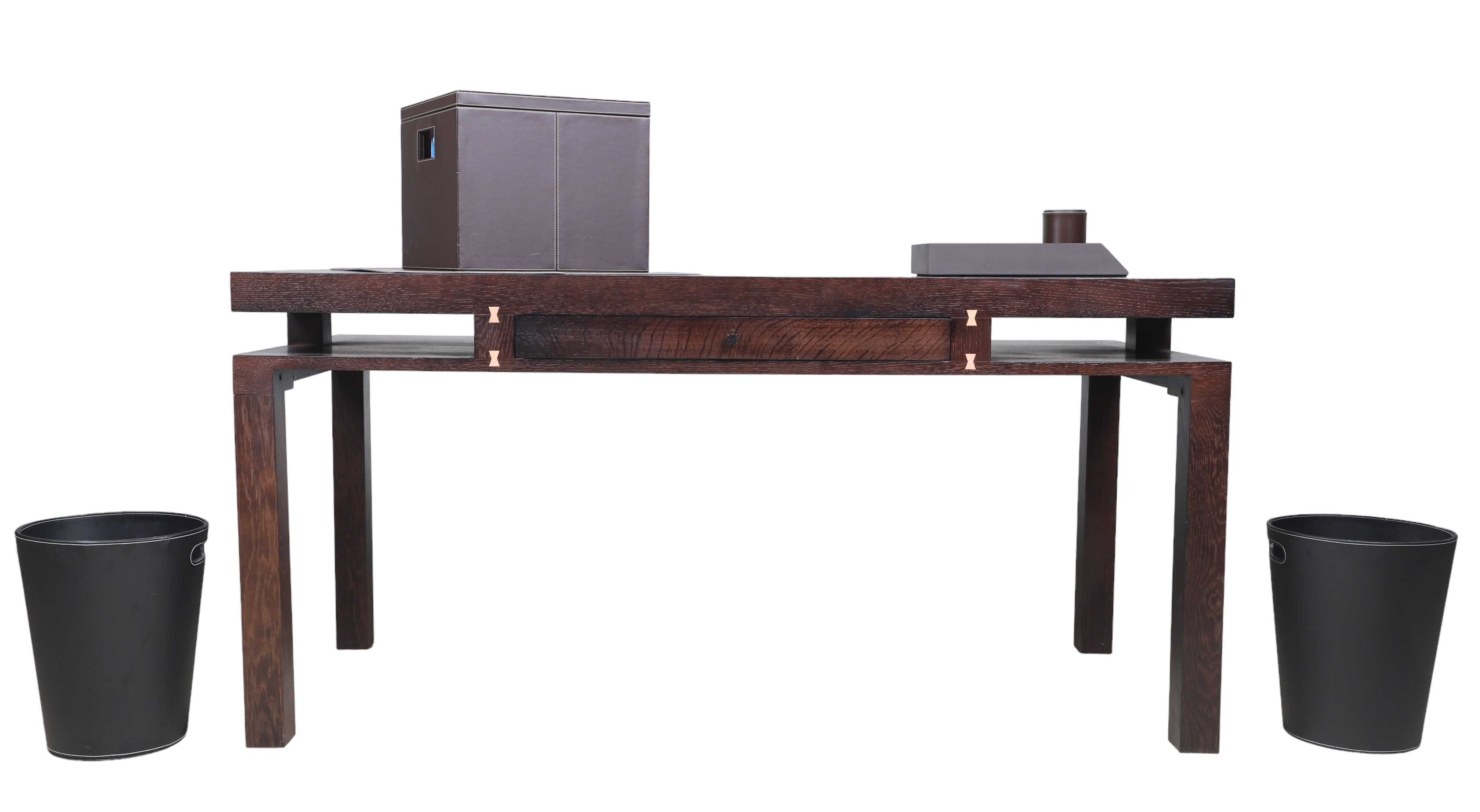 Contemporary ebonized one drawer