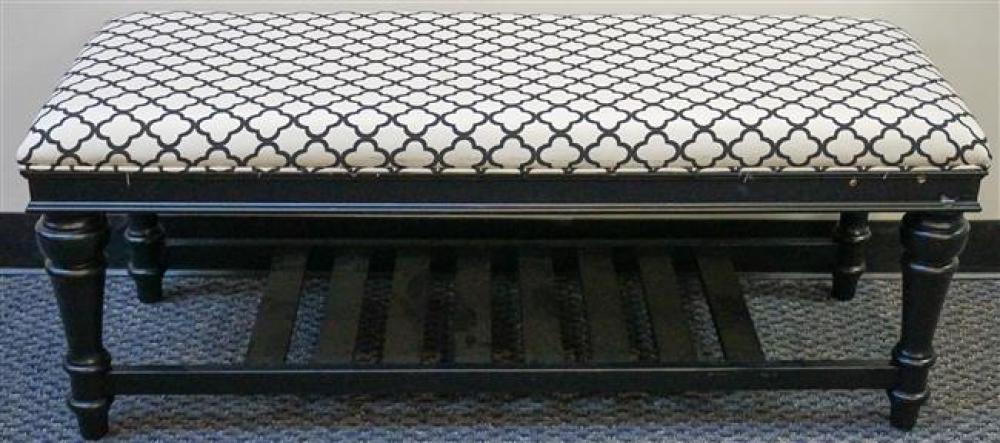 CONTEMPORARY EBONIZED UPHOLSTERED