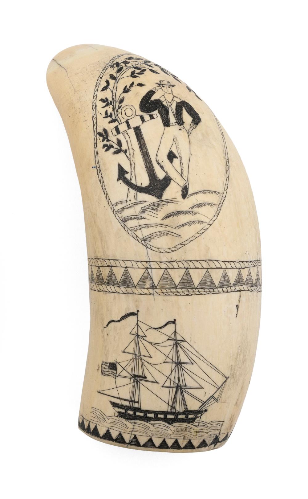 * CONTEMPORARY ENGRAVED WHALE'S