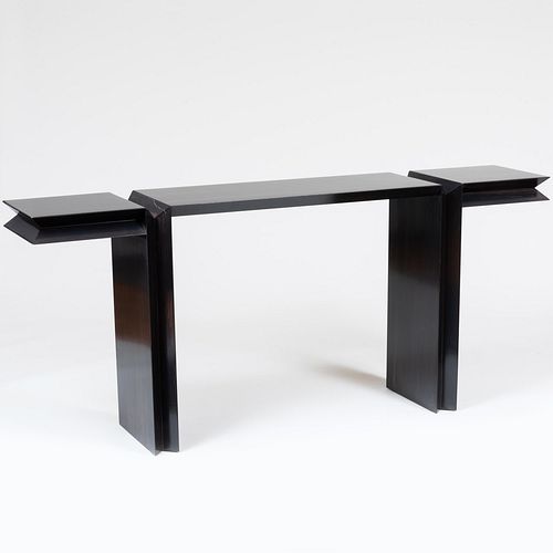 CONTEMPORARY FAUX EBONY CONSOLE
