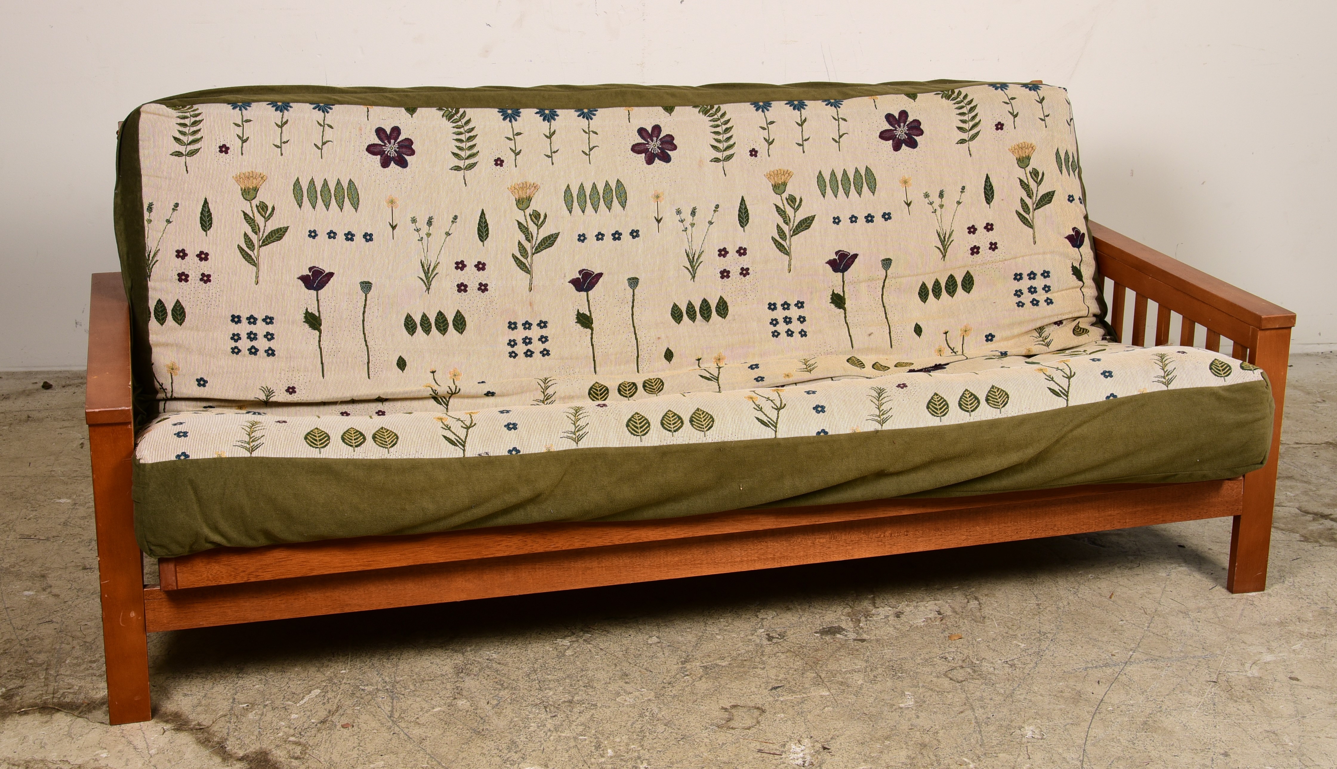 Contemporary futon, floral and leaf