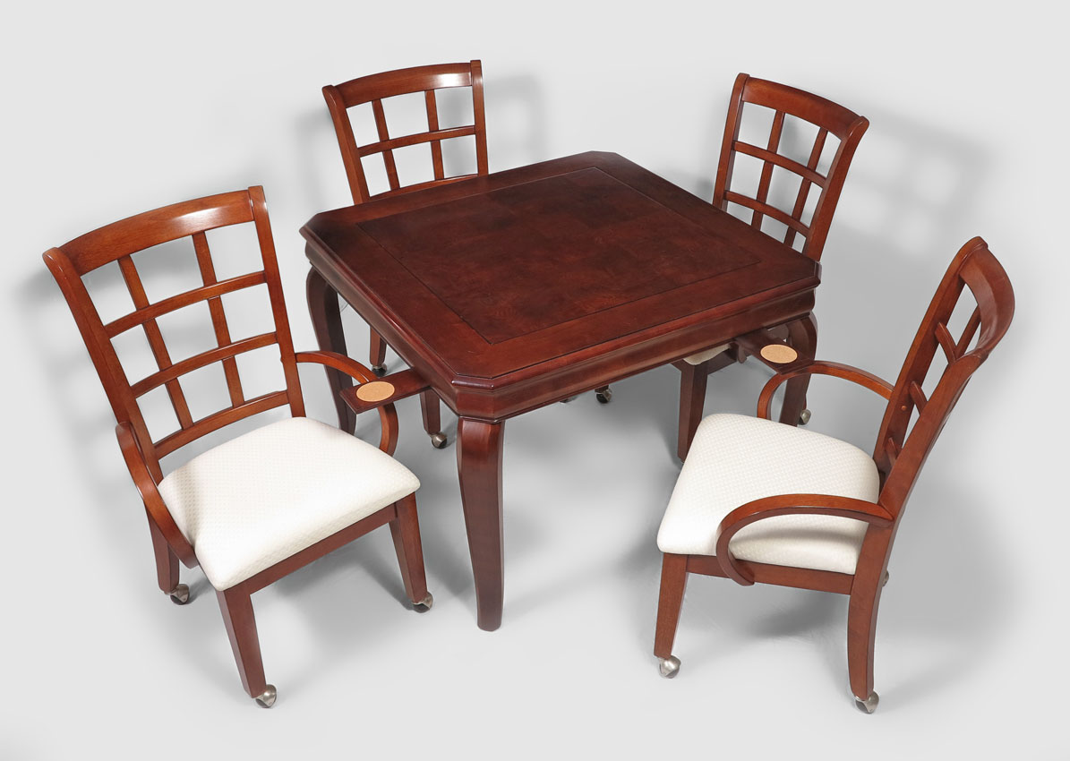 CONTEMPORARY GAME TABLE AND 4